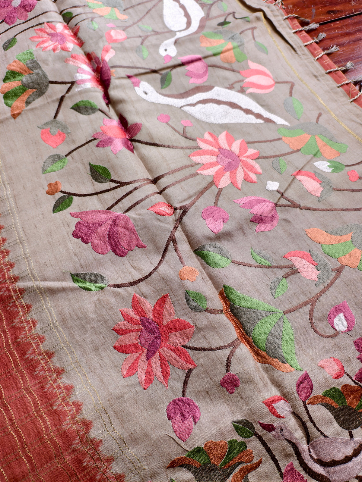 semi tussar saree