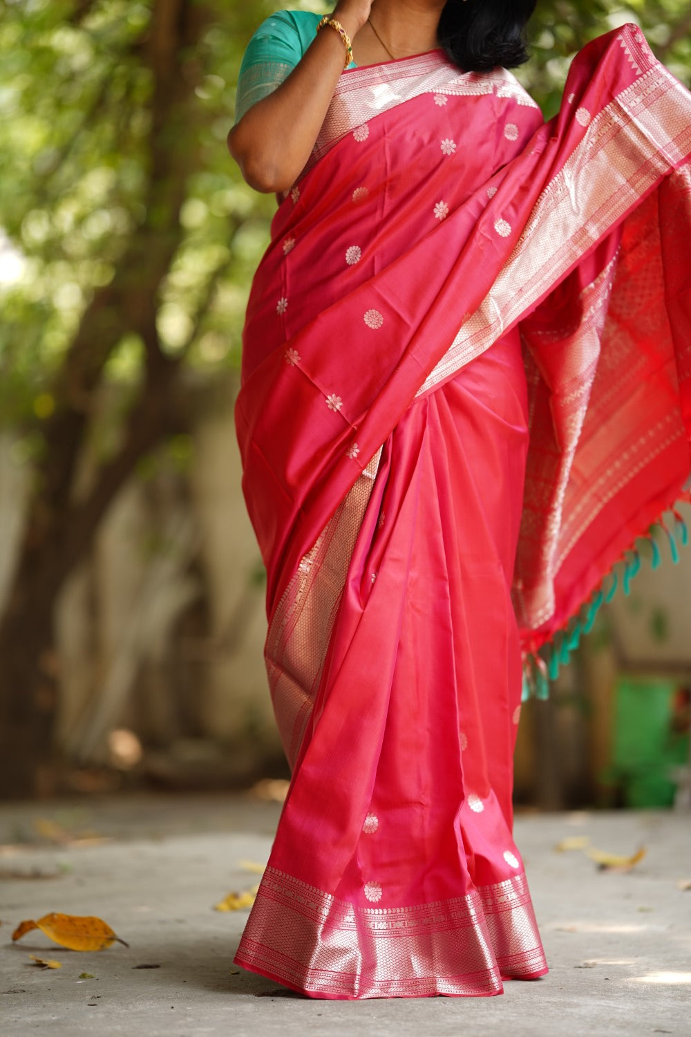 Pink Pure Kanchi Silk Saree & Blouse Set PC6277