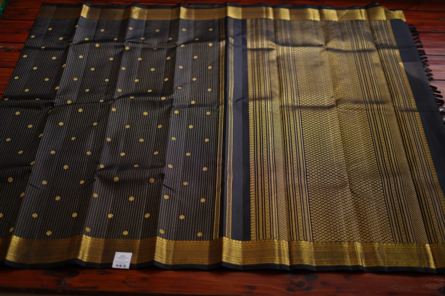 Black Pure Kanchi Silk Saree PC11920
