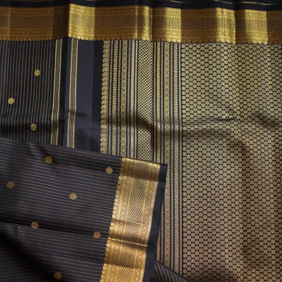 Black Pure Kanchi Silk Saree PC11920