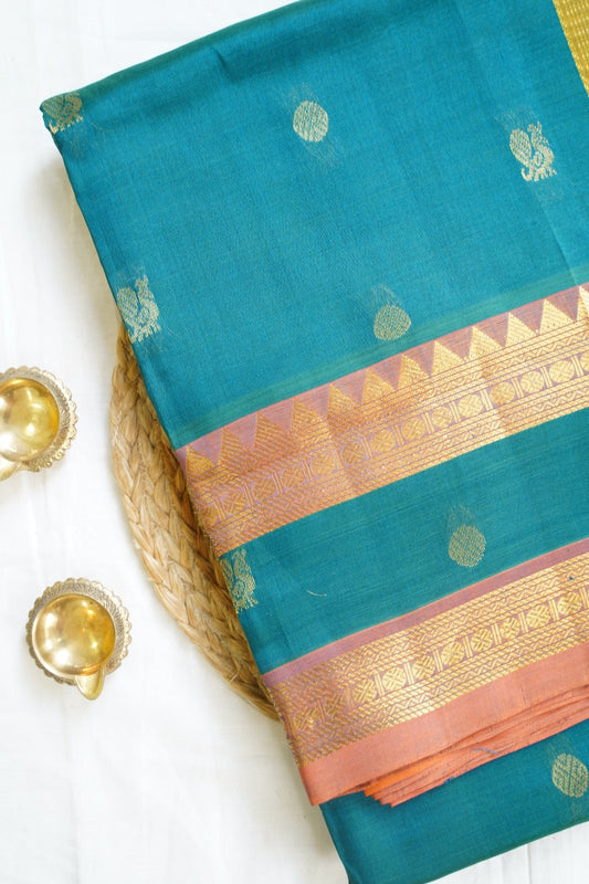 10 Yards Kanchi Handloom Silk Cotton Saree PC14520