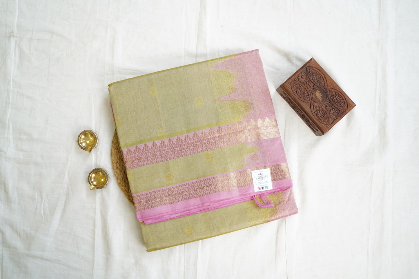 10 Yards Kanchi Handloom Silk Cotton Saree PC14511