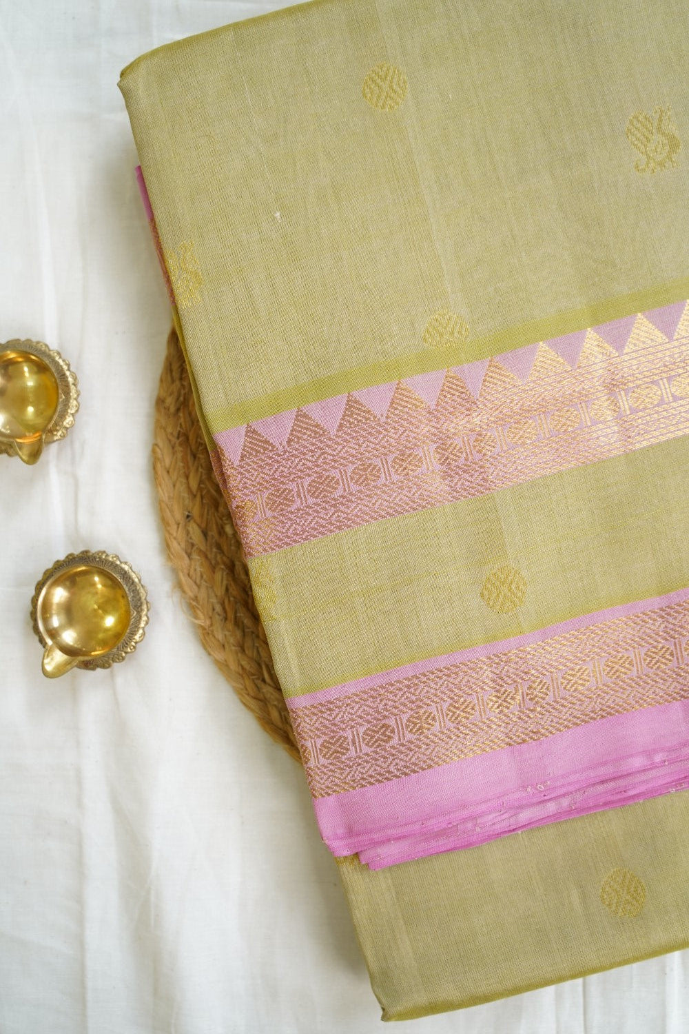 10 Yards Kanchi Handloom Silk Cotton Saree PC14511