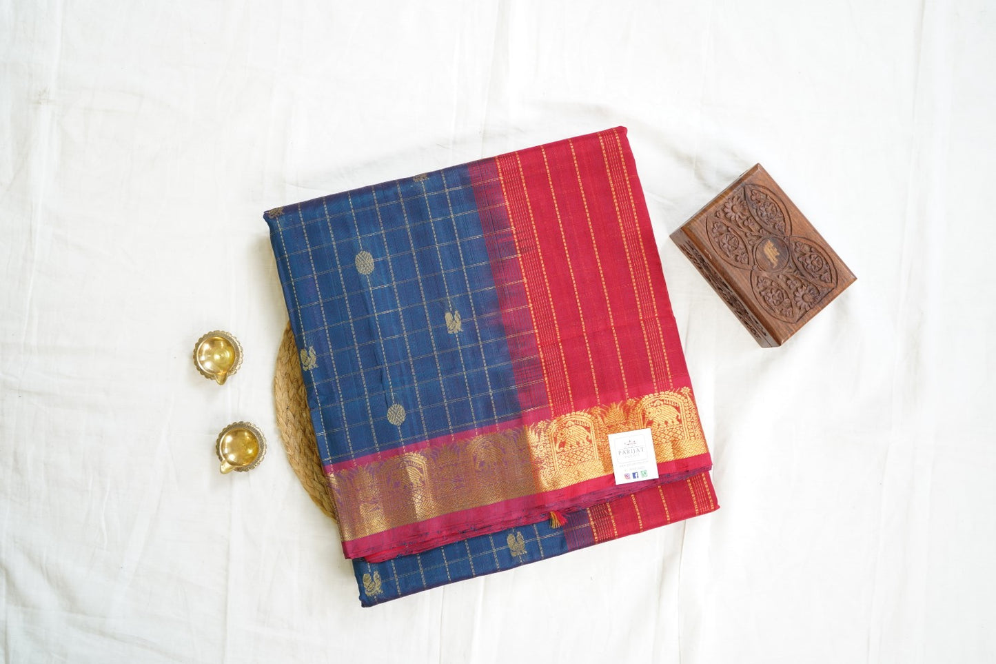 10 Yards Kanchi Handloom Silk Cotton Saree PC14526