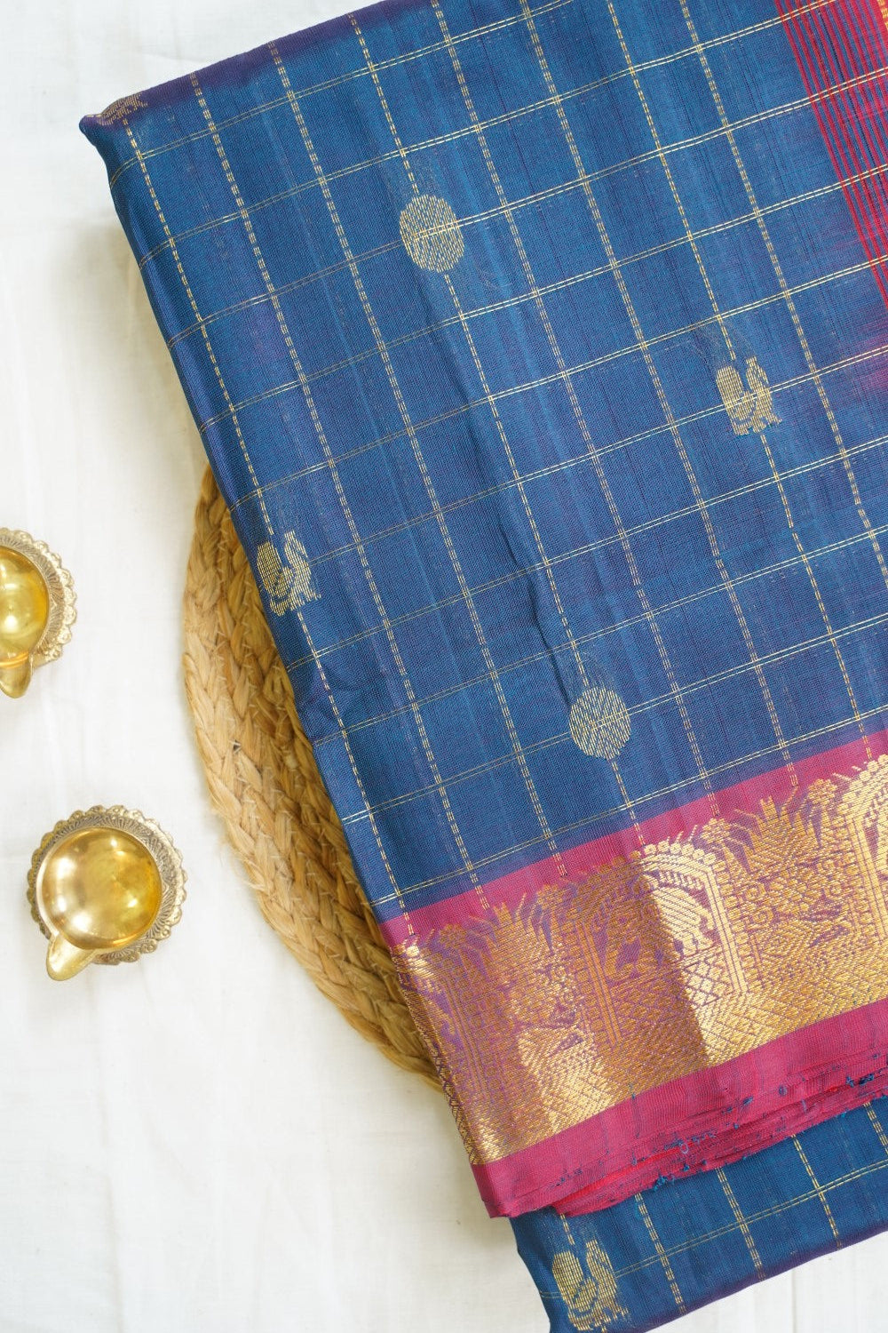 10 Yards Kanchi Handloom Silk Cotton Saree PC14526
