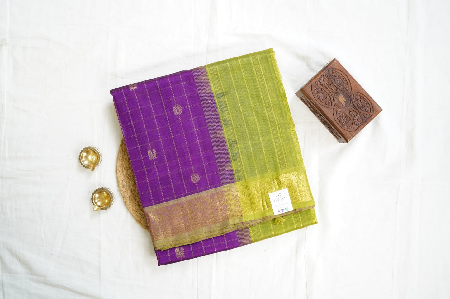 10 Yards Kanchi Handloom Silk Cotton Saree PC14525