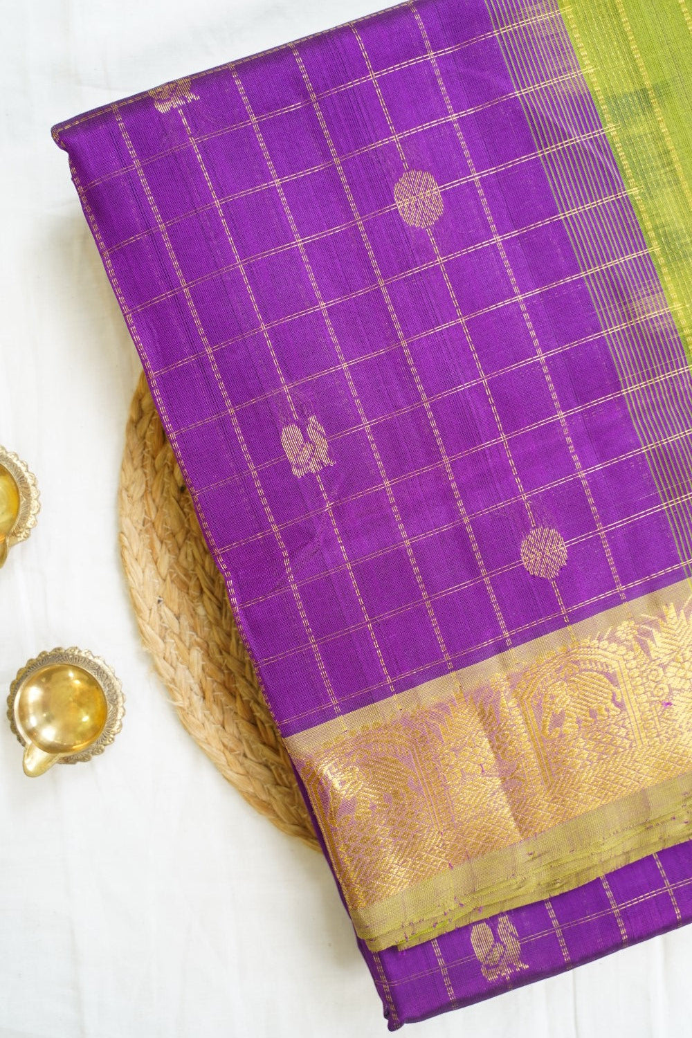 10 Yards Kanchi Handloom Silk Cotton Saree PC14525
