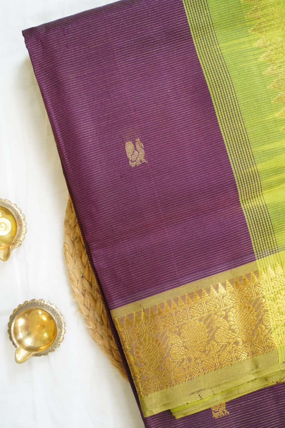 10 Yards Kanchi Handloom Silk Cotton Saree PC14516
