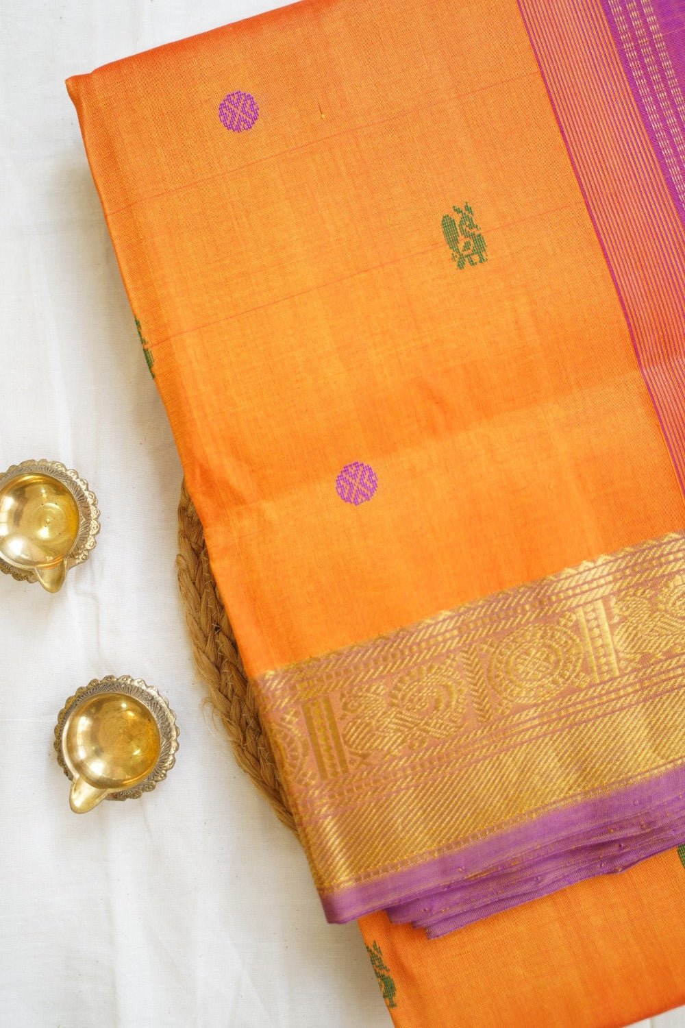 10 Yards Kanchi Handloom Silk Cotton Saree PC14515