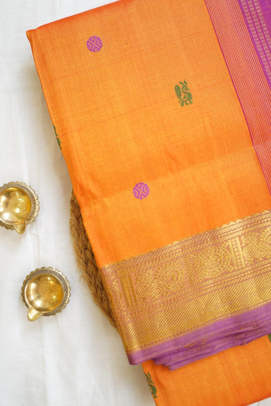 10 Yards  Kanchi Handloom Silk Cotton Saree PC14515