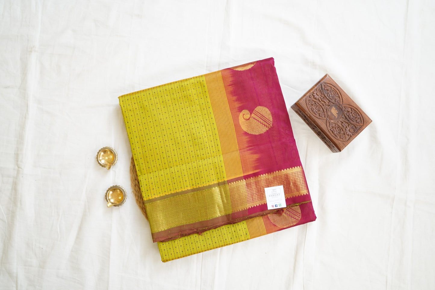 10 Yards Kanchi Handloom Silk Cotton Saree PC14523