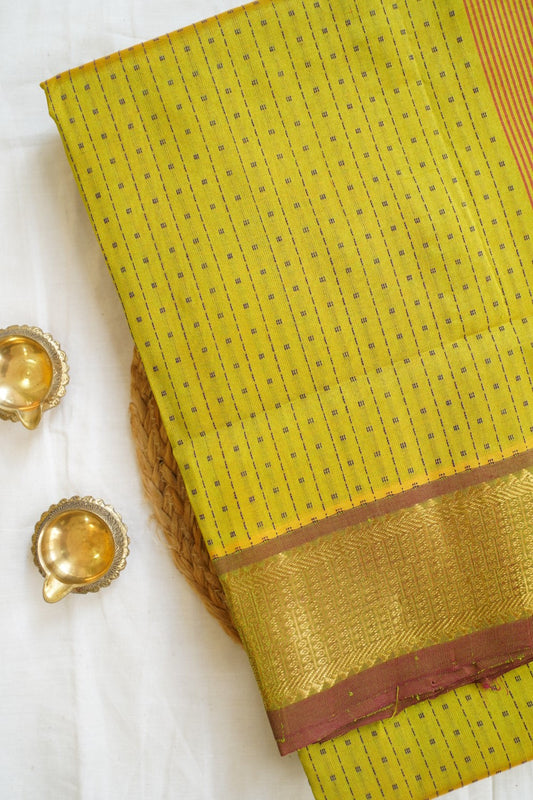 10 Yards Kanchi Handloom Silk Cotton Saree PC14523