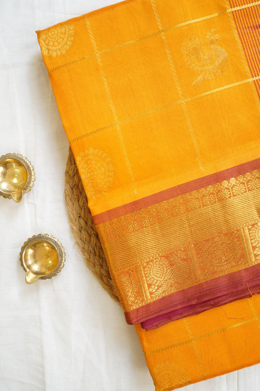 10 Yards Kanchi Handloom Silk Cotton Saree PC14522