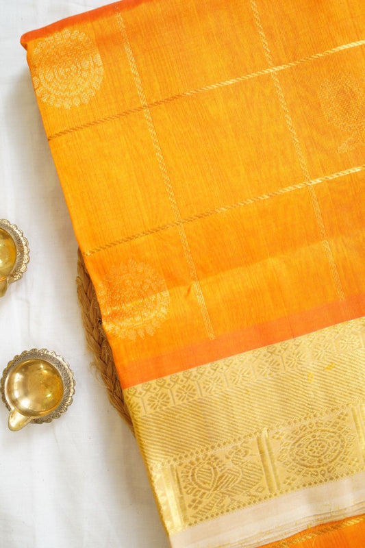 10 Yards Kanchi Handloom Silk Cotton Saree PC14521