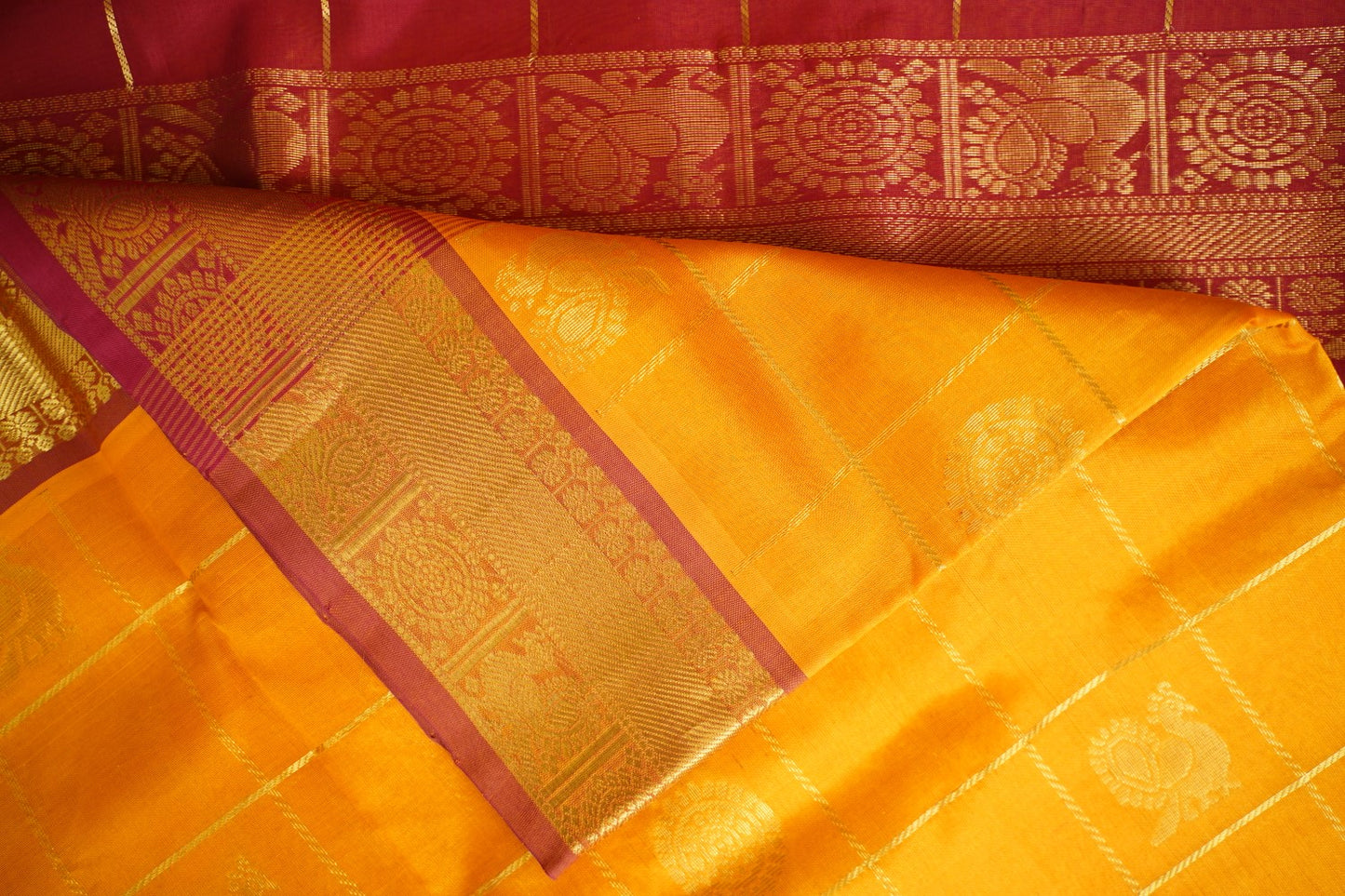 10 Yards Kanchi Handloom Silk Cotton Saree PC14522