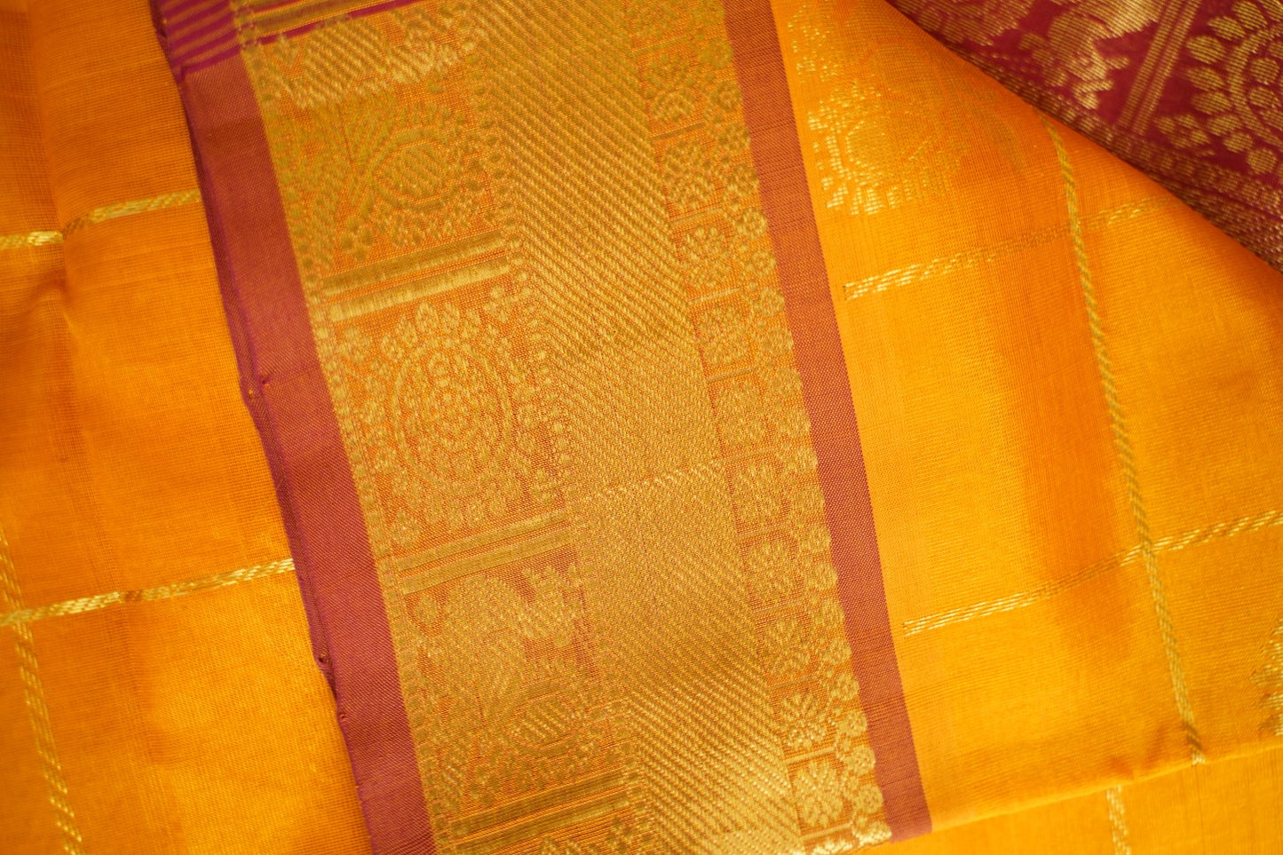 10 Yards Kanchi Handloom Silk Cotton Saree PC14522