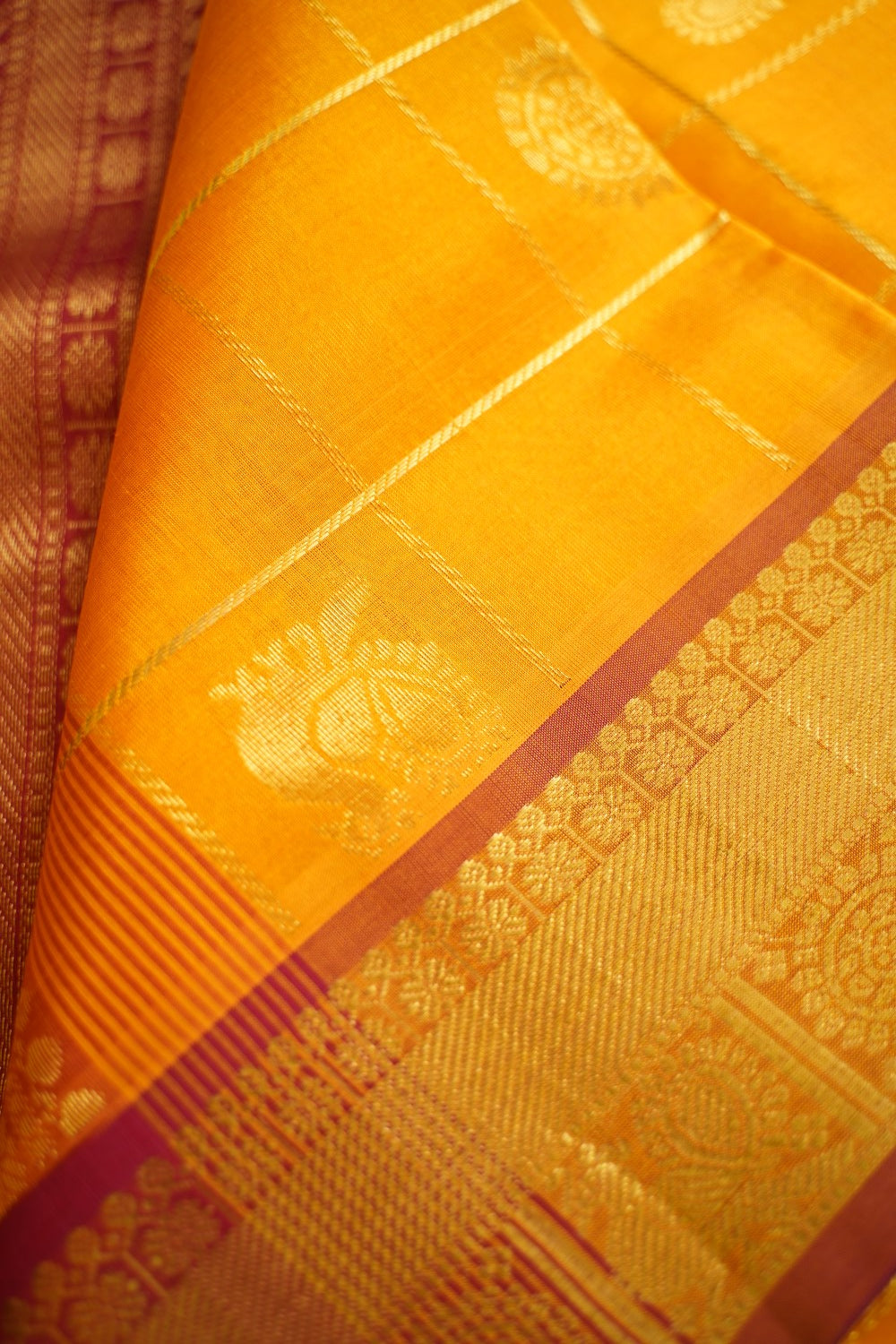 10 Yards Kanchi Handloom Silk Cotton Saree PC14522