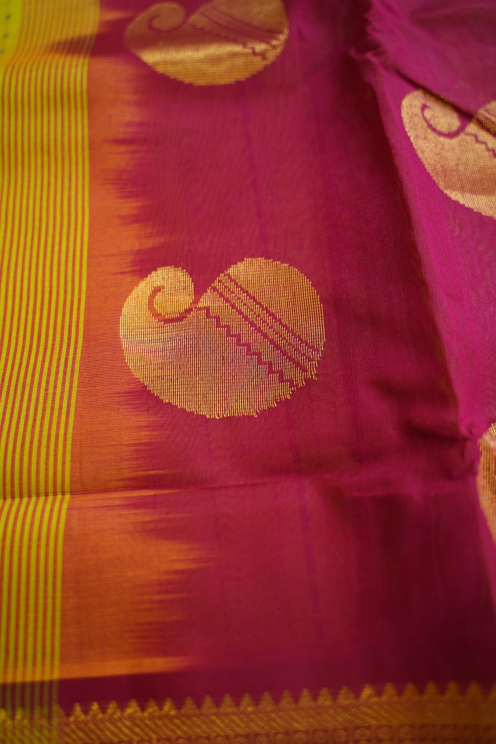 10 Yards Kanchi Handloom Silk Cotton Saree PC14523