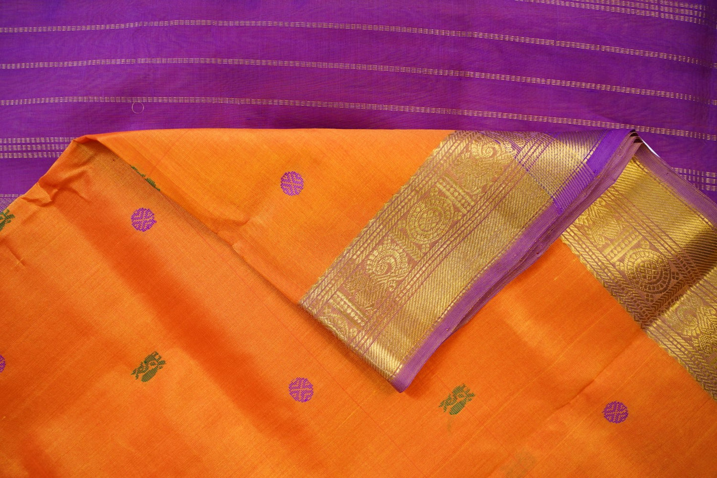 10 Yards Kanchi Handloom Silk Cotton Saree PC14515