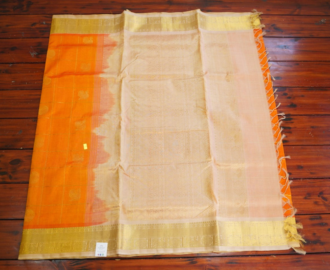 10 Yards Kanchi Handloom Silk Cotton Saree PC14521