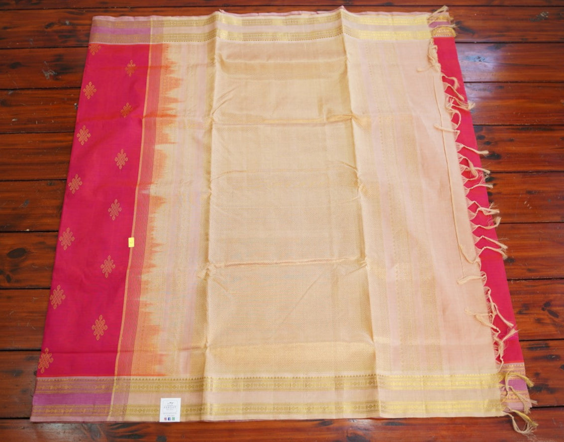 10 Yards Kanchi Handloom Silk Cotton Saree PC14524