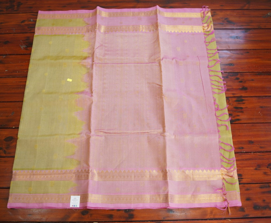 10 Yards Kanchi Handloom Silk Cotton Saree PC14511