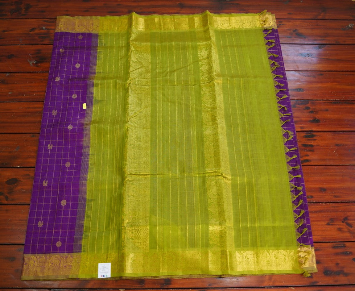 10 Yards Kanchi Handloom Silk Cotton Saree PC14525