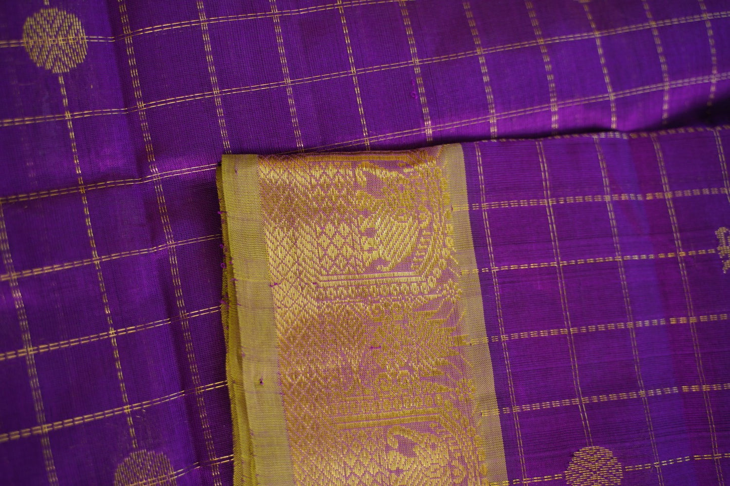 10 Yards Kanchi Handloom Silk Cotton Saree PC14525
