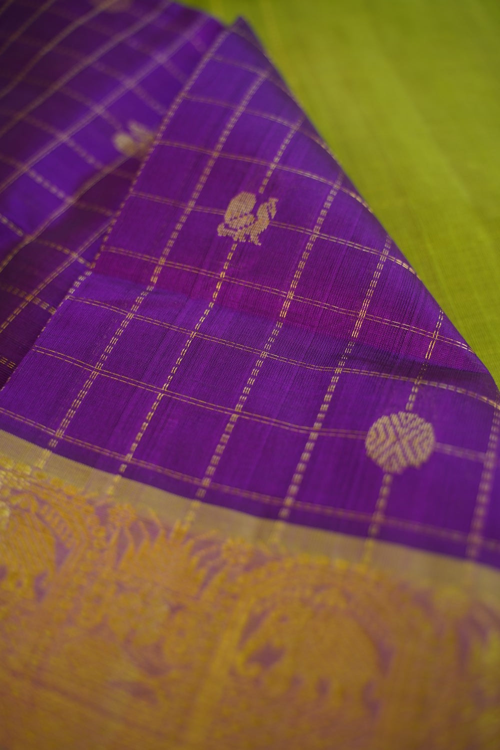 10 Yards Kanchi Handloom Silk Cotton Saree PC14525