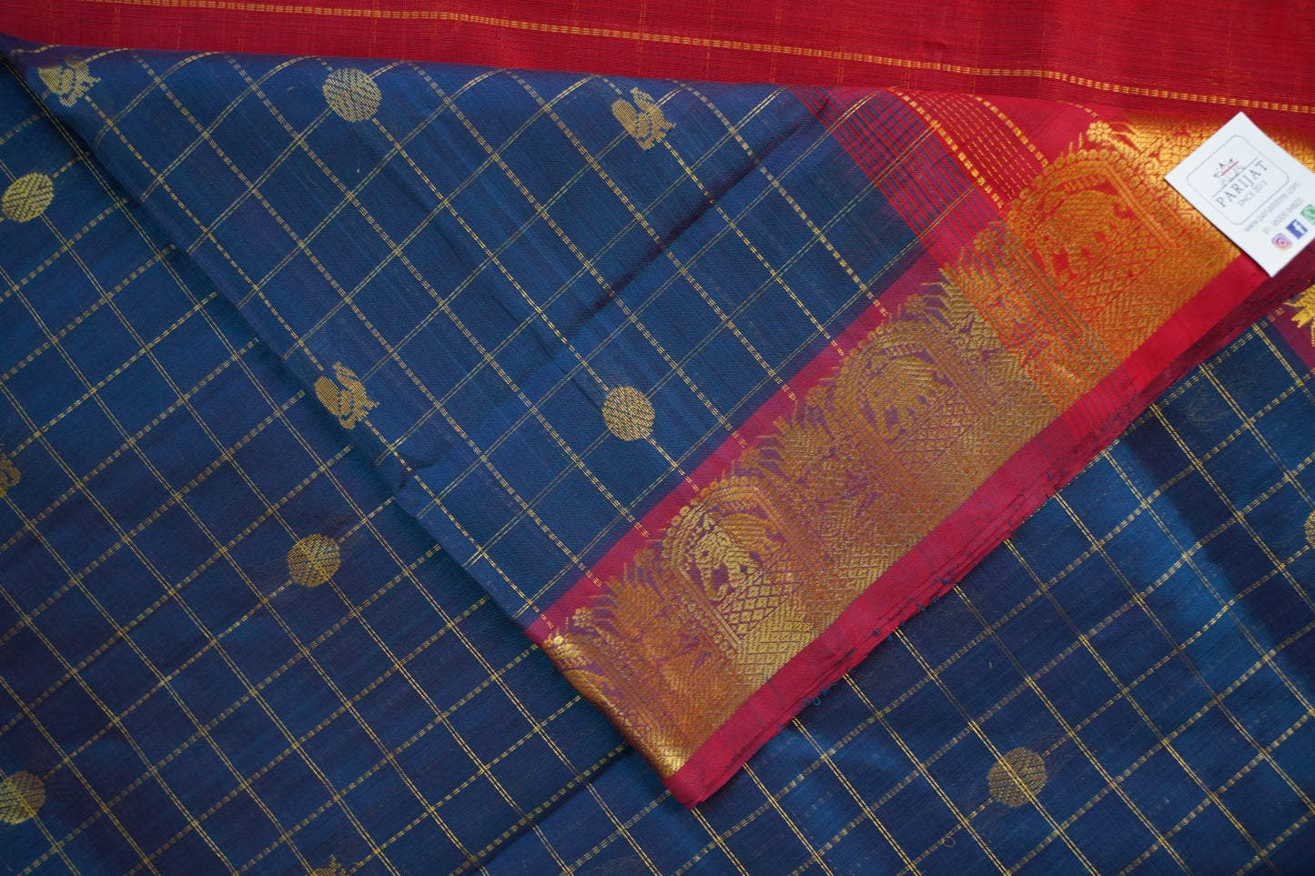10 Yards Kanchi Handloom Silk Cotton Saree PC14526