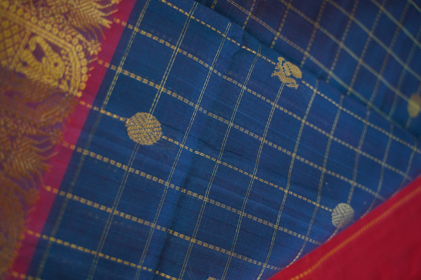 10 Yards Kanchi Handloom Silk Cotton Saree PC14526