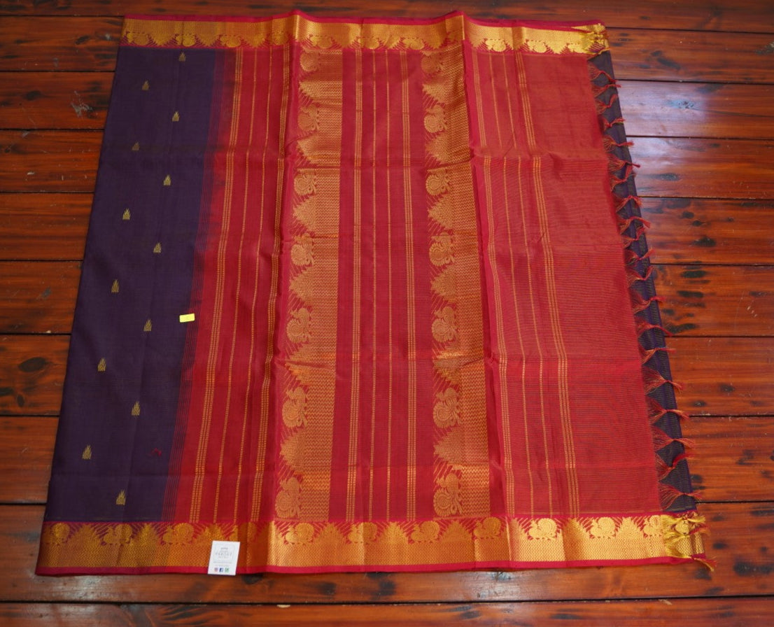 10 Yards Kanchi Handloom Silk Cotton Saree PC14518