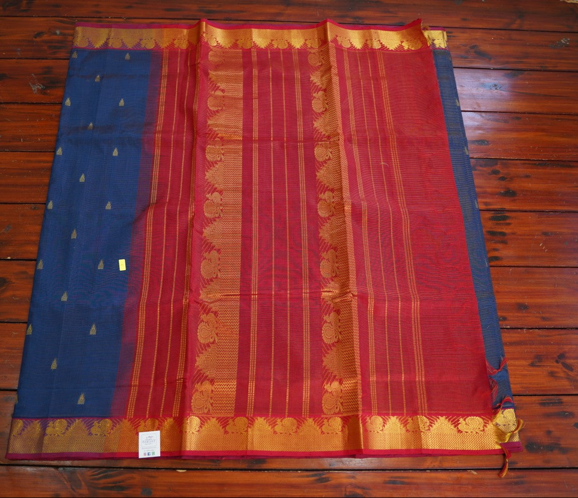 10 Yards Kanchi Handloom Silk Cotton Saree PC14517