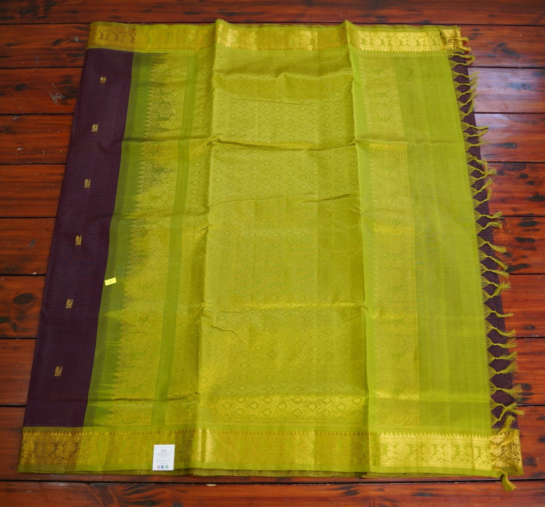 10 Yards Kanchi Handloom Silk Cotton Saree PC14516