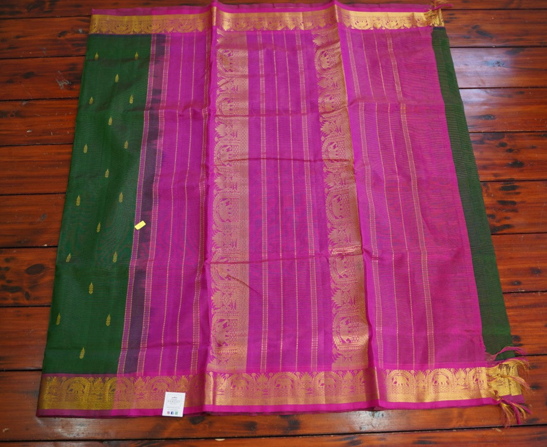 10 Yards Kanchi Handloom Silk Cotton Saree PC14519