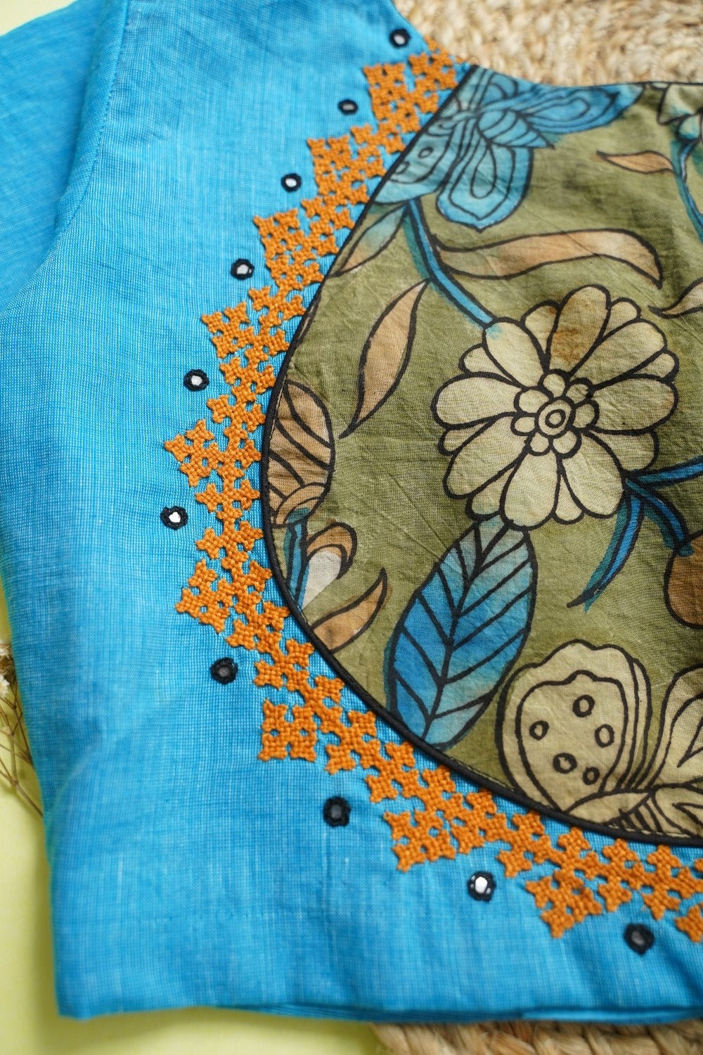 Kalamkari Ready made cotton Blouse PC11188