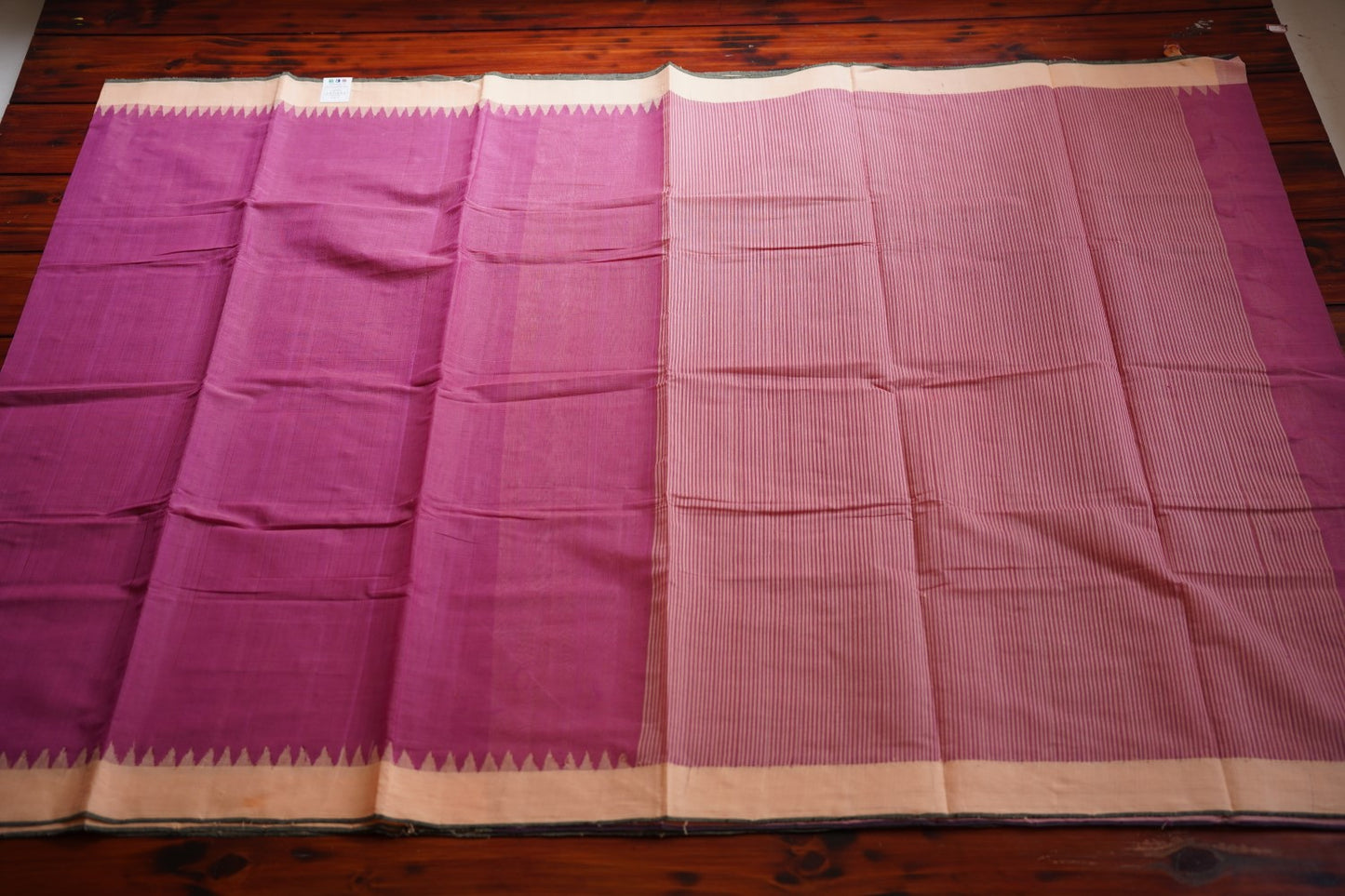 Onion Pink Ponduru handloom Cotton Saree PC10803