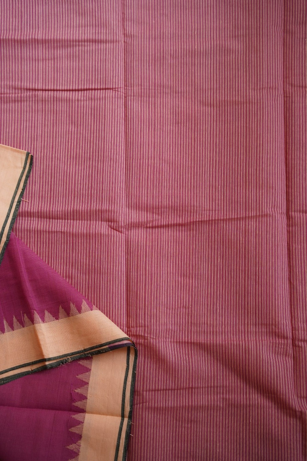 Onion Pink Ponduru handloom Cotton Saree PC10803