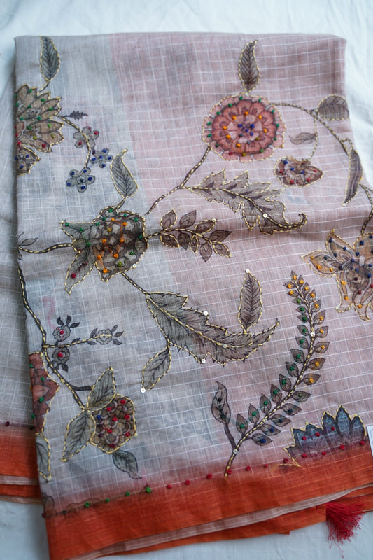 Linen Cotton Saree PC18240