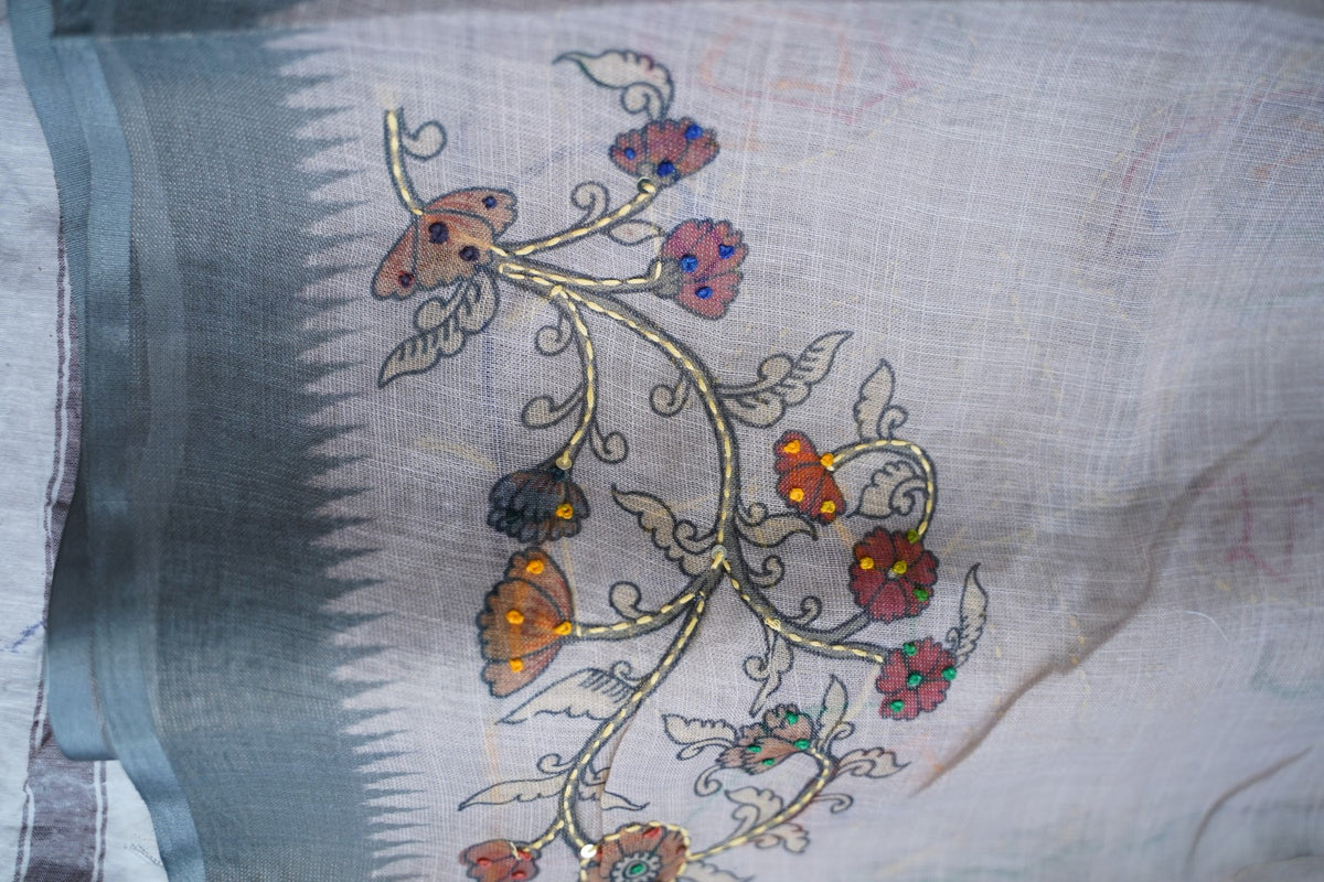 Linen Cotton Saree PC18235