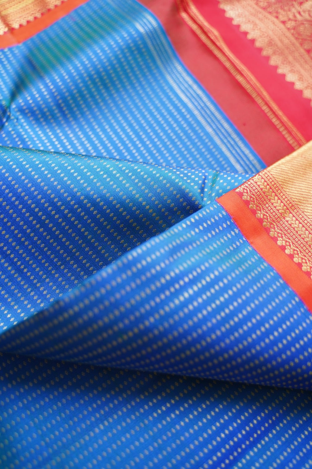 Anandha Blue Pure Gold Buttas Kanchi Silk Saree PC11331