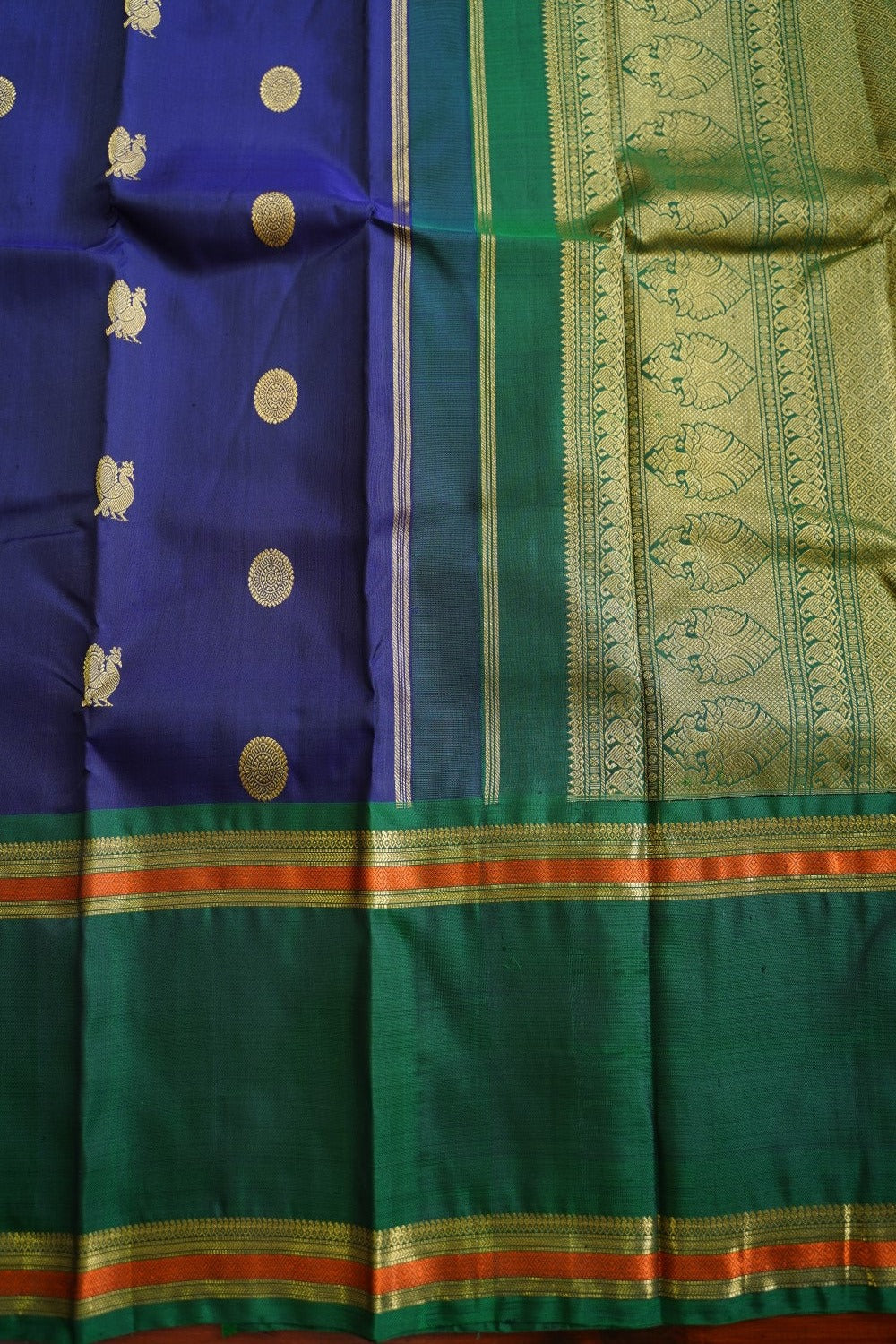 Royal Blue Pure Kanchi Silk Saree PC11332
