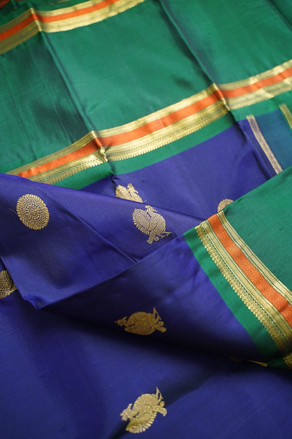 Royal Blue Pure Kanchi Silk Saree PC11332