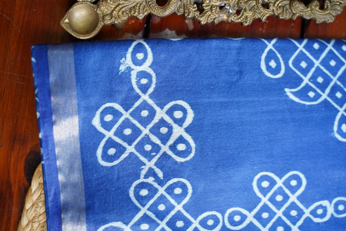 Semi chanderi kolam butta saree PC18287