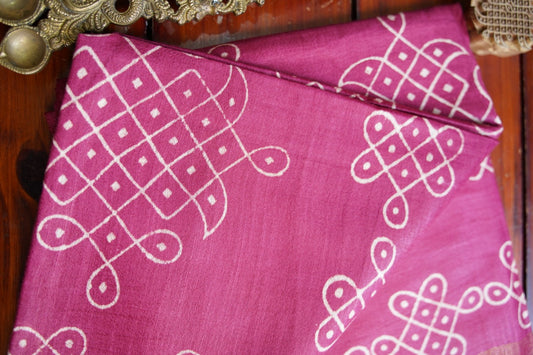 Semi chanderi kolam butta saree PC18274