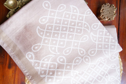 Semi chanderi kolam butta saree PC18281