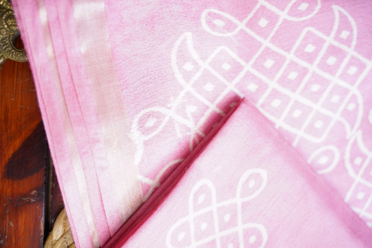 Semi chanderi kolam butta saree PC18296
