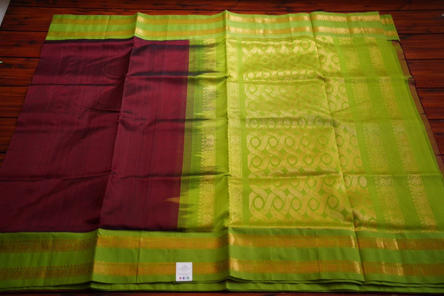 Coffee Brown Kanchi Silk Cotton Saree With Zari Border PC10984