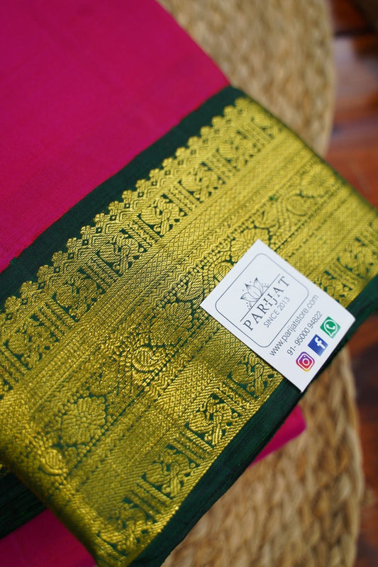 Magenta Pink Pure Kanchi Silk Saree PC11362