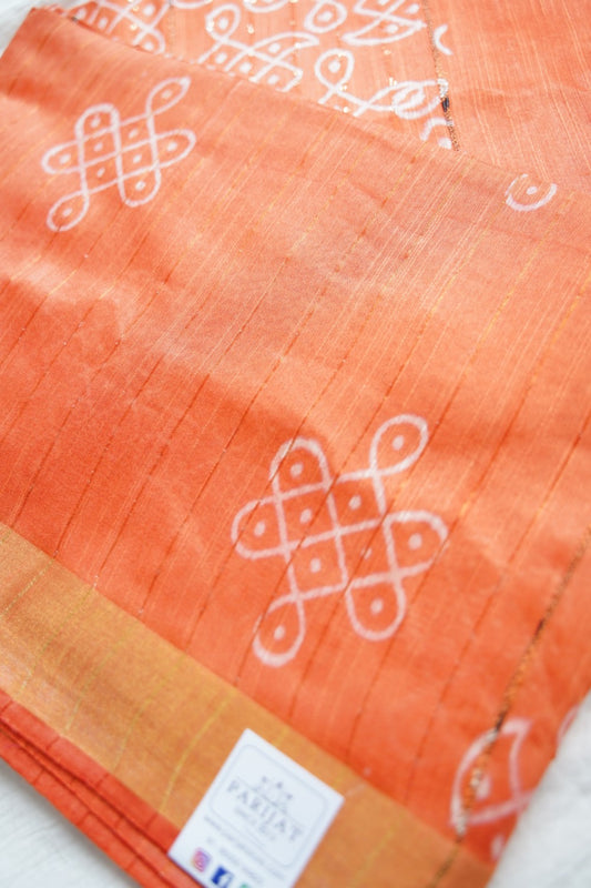 Semi chanderi kolam butta saree PC18406